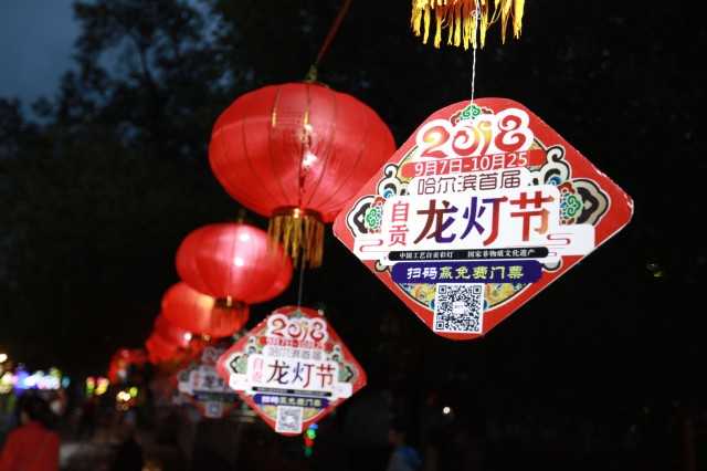 2018哈尔滨文化公园自贡龙灯会开幕（图）